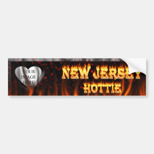Adesivo Para Carro Fogo de New-jersey Hottie e coração de mármore