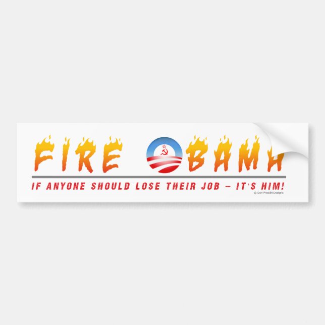 Adesivo Para Carro Fogo Obama (Frente)