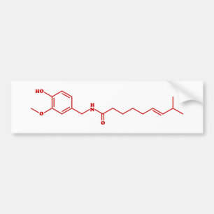 Adesivo Para Carro Fórmula Química Molecular de Capsaicina Chili