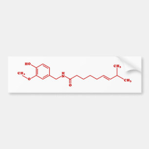 Adesivo Para Carro Fórmula química molecular do Capsaicin do piment
