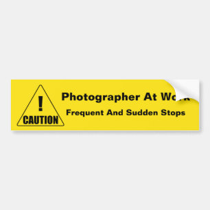 Adesivo Para Carro Fotógrafo Faz Paragens Frequentes: Precaução