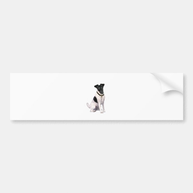 Adesivo Para Carro Fox Terrier (A) - Liso - preto e branco (Frente)