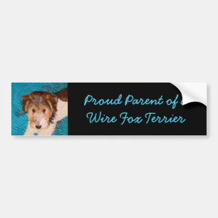 Adesivo Para Carro Fox Terrier Puppy Painting - Arte Original De Cão