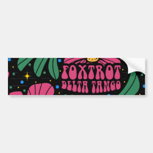 Adesivo Para Carro Foxtrot Delta Tango Flower Boho