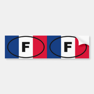 Adesivo Para Carro França - F - oval europeu