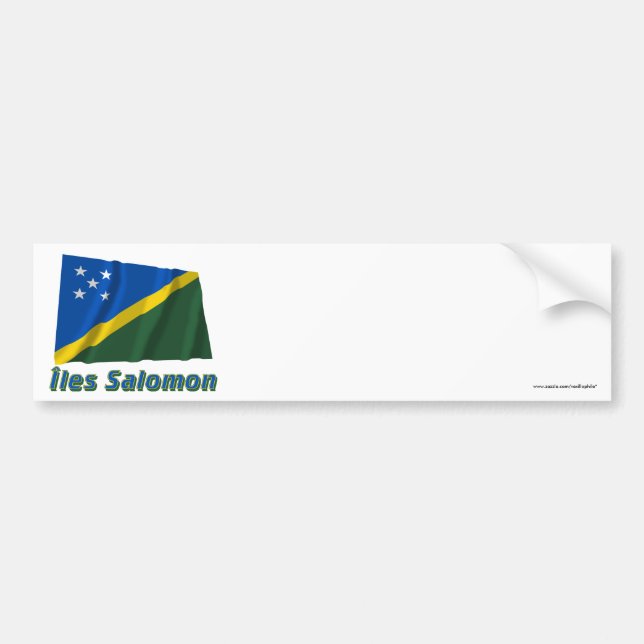 Adesivo Para Carro Français de Drapeau Îles Salomon avec le nom en (Frente)