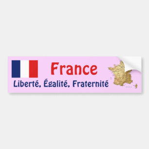 Adesivo Para Carro France Flag + Map Bumper Sticker