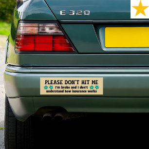 Adesivo Para Carro Frase Engraçada Floral Retro Piada de Seguro