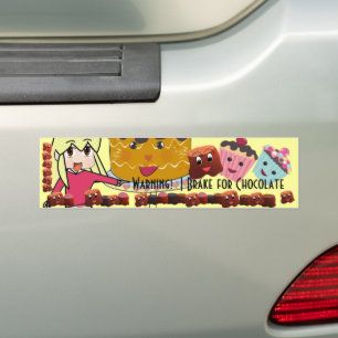Adesivo Para Carro Freio de advertência de I para o chocolate Chibi 