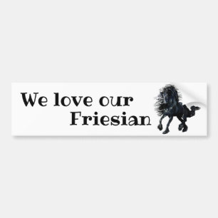 Adesivo Para Carro Friesian, black stallion/ We love our Friesian