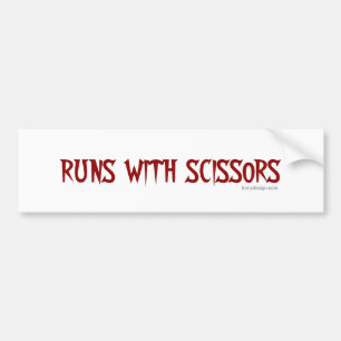 Adesivo Para Carro Funcionamentos com tesouras Bumpersticker