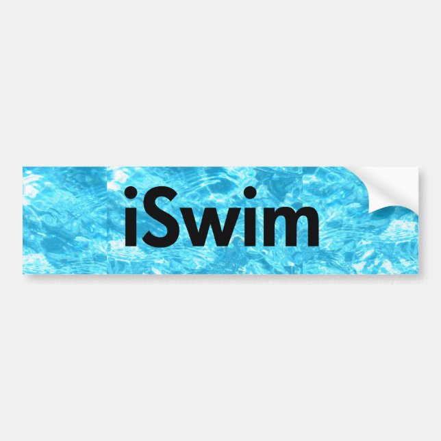 Adesivo Para Carro fundo da piscina do iswim, iSwim (preto) (Frente)