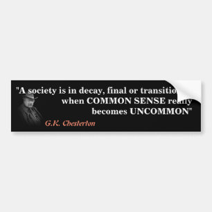 Adesivo Para Carro G.K. Citação De Chesterton Em Uma Sociedade Em D