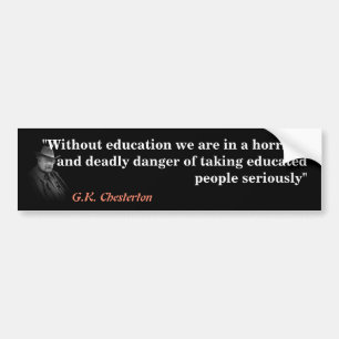 Adesivo Para Carro G.K. Citação de Chesterton sobre Educação