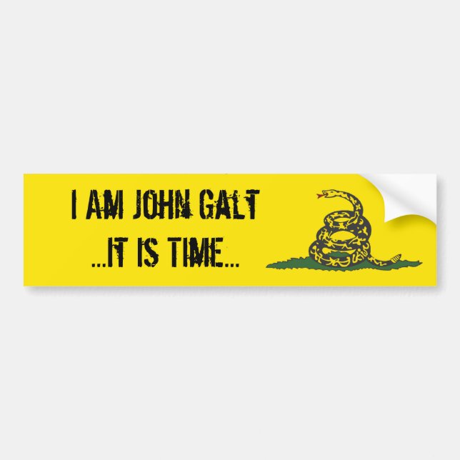 Adesivo Para Carro Gadsden John Galt é tempo (Frente)
