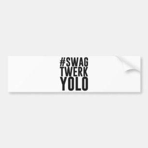 Adesivo Para Carro Ganhos Twerk Yolo de Hashtag