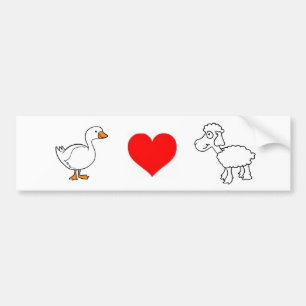 Adesivo Para Carro Ganso. Amor. Carneiros