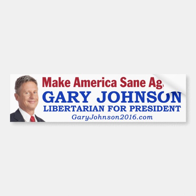 Adesivo Para Carro Gary Johnson - "faça América sã outra vez! " (Frente)