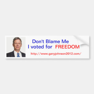 Adesivo Para Carro Gary Johnson "não me responsabiliza, mim votou