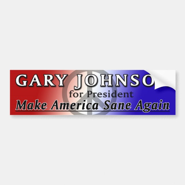 Adesivo Para Carro Gary Johnson para o presidente (Frente)