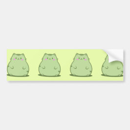 Adesivo Para Carro Gatinho Verde Gordinho de Matcha