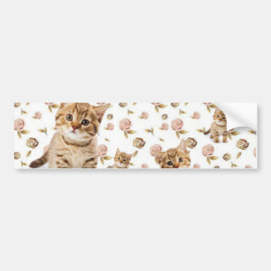 Adesivo Para Carro Gatinhos Gatinhos de Gato com Bumper Floral