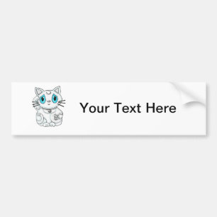 Adesivo Para Carro Gato Beckoning afortunado branco de Maneki Neko