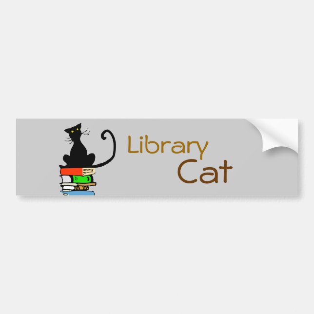 Adesivo Para Carro Gato da biblioteca (Frente)