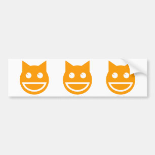 Adesivo Para Carro Gato Emoji Sorrindo