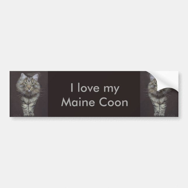Adesivo Para Carro Gato Maine Coon (Frente)