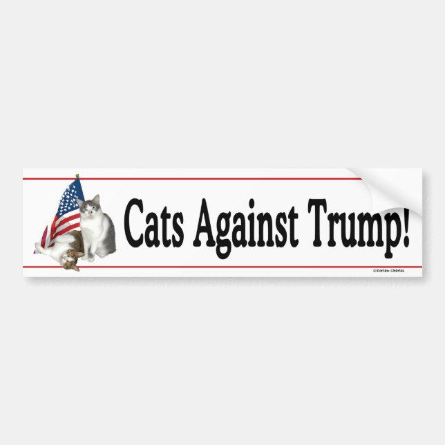 Adesivo Para Carro "Gatos contra o trunfo" Bumpersticker (Frente)