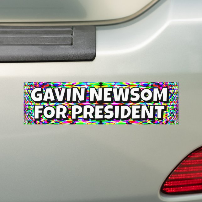 ADESIVO PARA CARRO GAVIN NEWSOM FOR PRESIDENT (No carro)