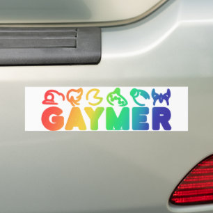Adesivo Para Carro Gaymer   Botão Orgulho gay do Rainbow Ombre Funny