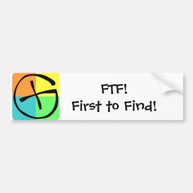 Adesivo Para Carro Geocaching FTF - Bumpersticker (Frente)