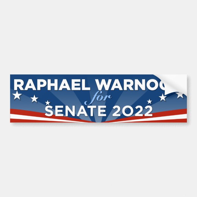 Adesivo Para Carro Georgia Raphael Warnock para o Senado 2022 (Frente)