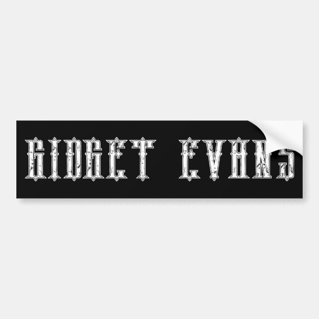 Adesivo Para Carro GIDGET EVANS Bumper Sticker (Frente)