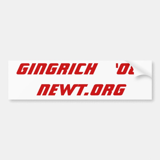 Adesivo Para Carro Gingrich   '08 Newt.Org (Frente)