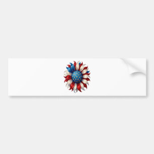 Adesivo Para Carro Girassol Bandeira Americana 4 De Julho