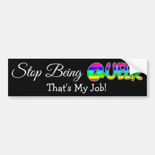 Adesivo Para Carro Gire LGBT Humor Rainbow Bumper Sticker