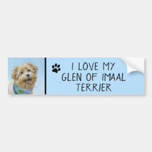 Adesivo Para Carro Glen of Imaal Terrier Painting - Arte Original de 