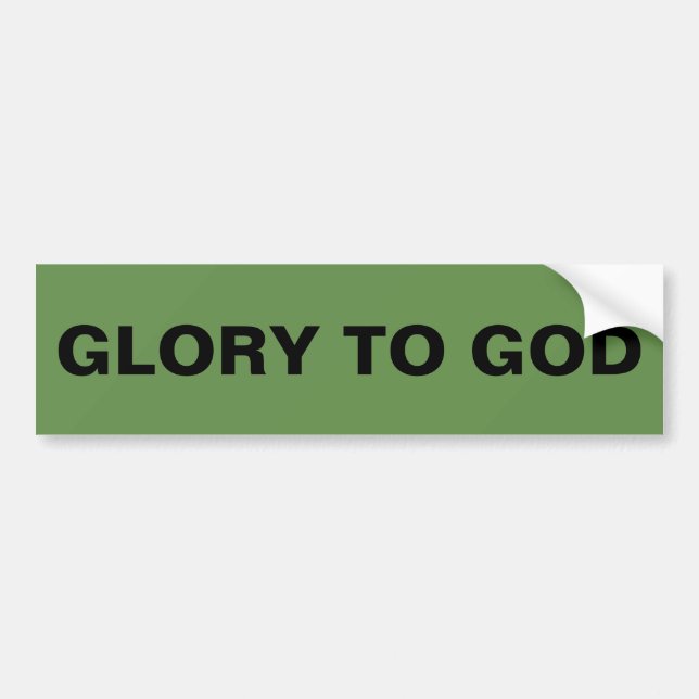 Adesivo Para Carro "Glory To God" Bumper Sticker (Frente)