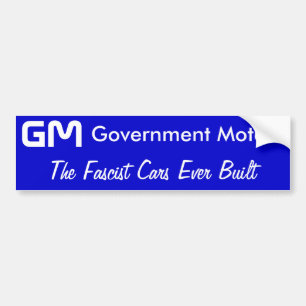 Adesivo Para Carro GM, motores do governo, os carros fascistas