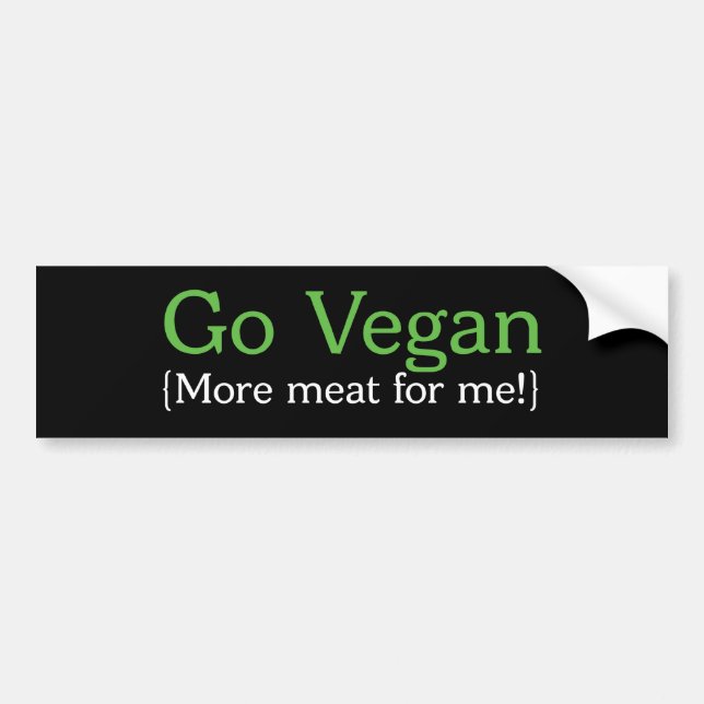 Adesivo Para Carro Go Vegan (Mais Carne para Mim) (Frente)