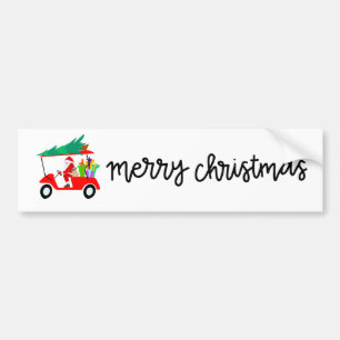 Adesivo Para Carro Golf de Natal Golfer Papai Noel engraçado