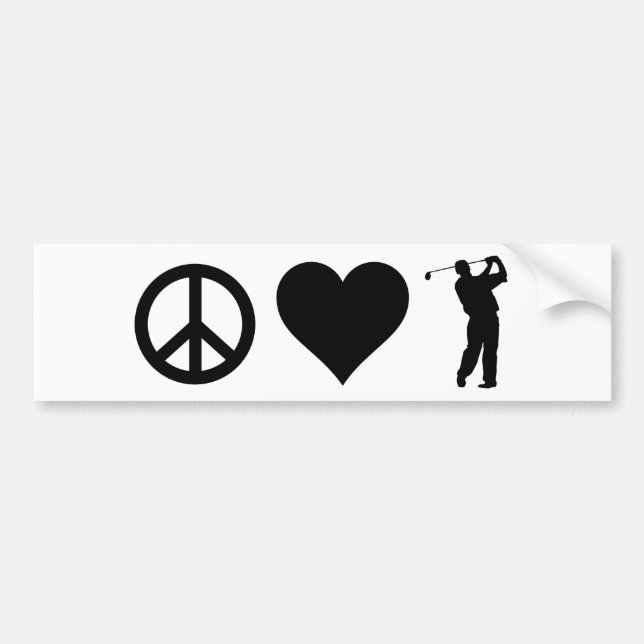 Adesivo Para Carro Golfe do amor da paz (Frente)