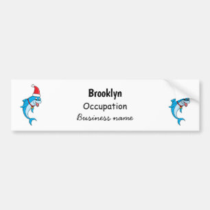 Adesivo Para Carro Golfinho bonito com desenho animado de Papai Noel