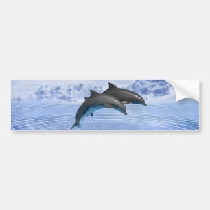 Adesivo Para Carro Golfinhos no mar azul claro