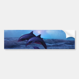 Adesivo Para Carro Golfinhos que jogam no oceano