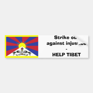 Adesivo Para Carro Golpeie para fora contra a injustiça - AJUDA TIBET