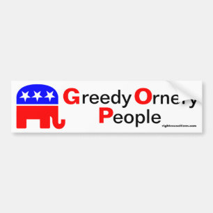 Adesivo Para Carro GOP: Pessoas Ornery ávidas